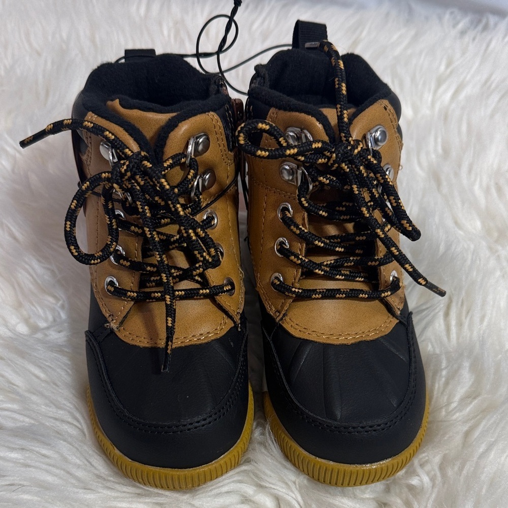NWTKids Black and Tan Insulated Winter Boots - Temperature Rated, Skid Resistant